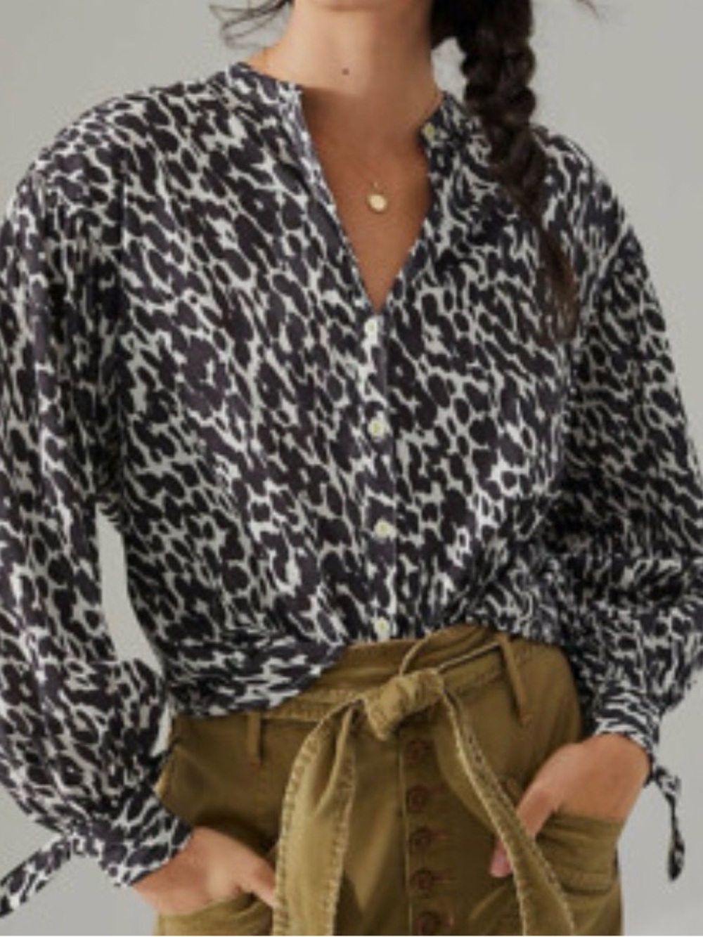 Anthropologie Maeve NWT Ashleigh Puff-Sleeved Blouse Size Small